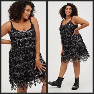 Torrid Mini Sequin Fringe Dress NWT Size 2X